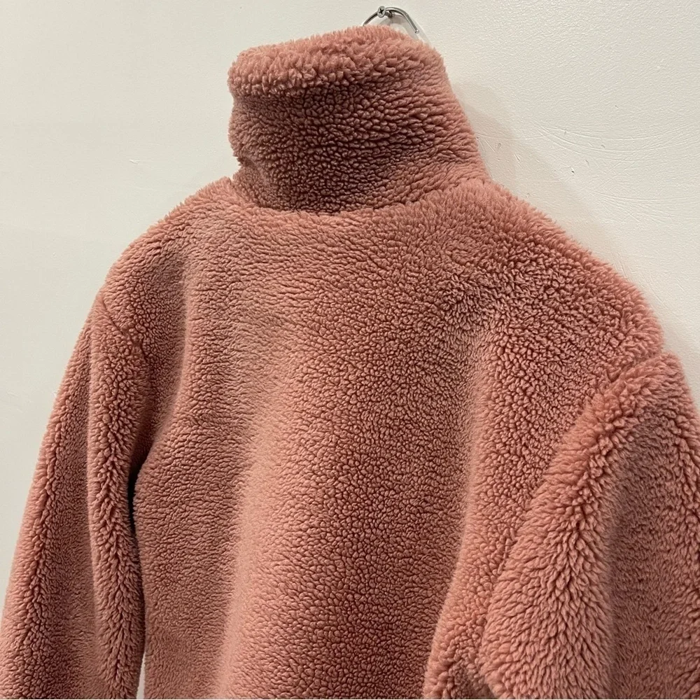 Elodie Faux Shearling Teddy Jacket Full Zip Large Pockets High Collar X-Small